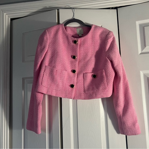 Pink Tweed Crop Jacket (8) - Picture 6 of 12